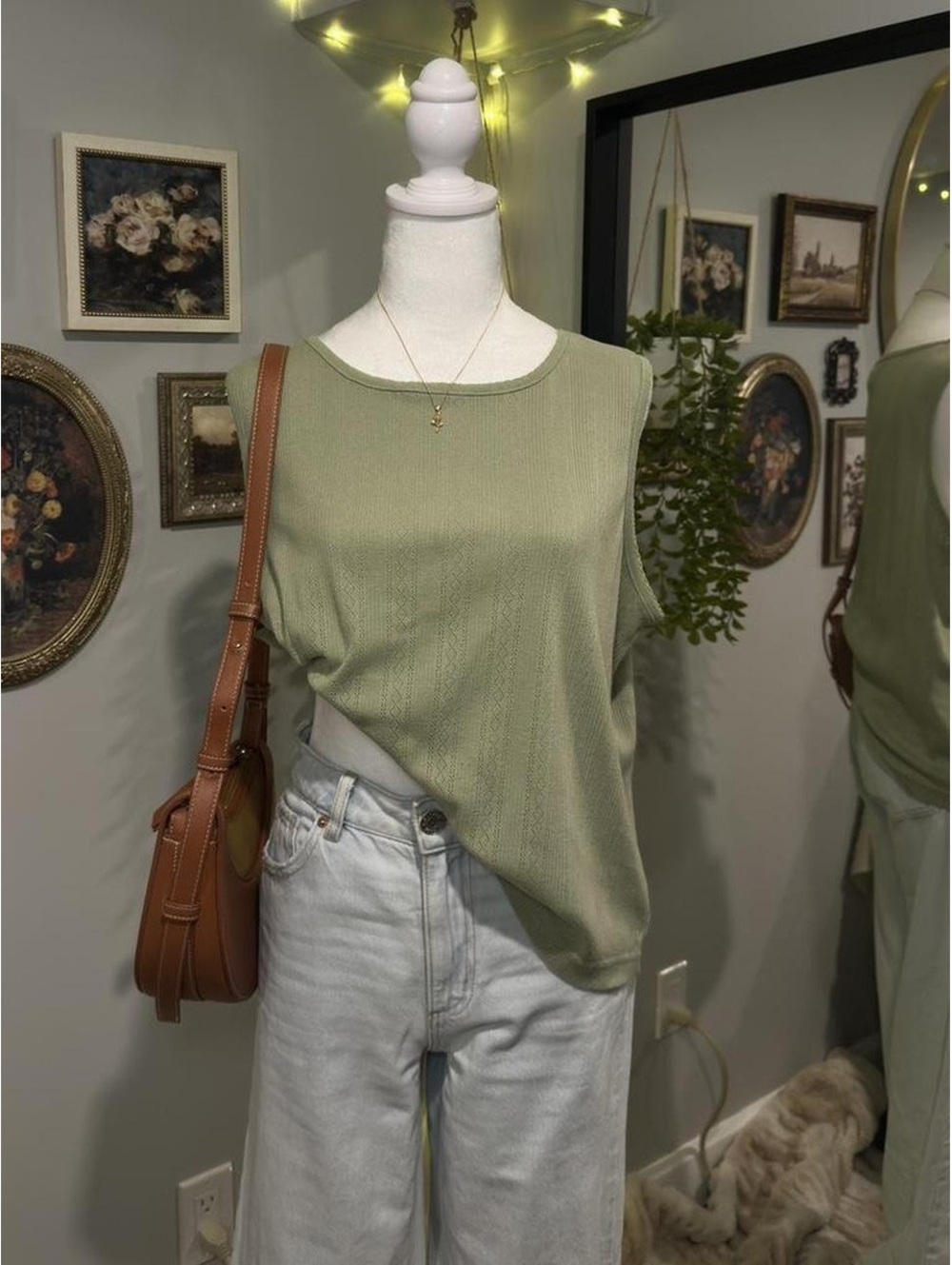 Sage Green Knit Tank Top 🌾
